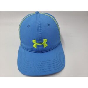 Women Under Armour Strapback Adjustable Hat Cap Polyester Blend‎ Golf Blue Green